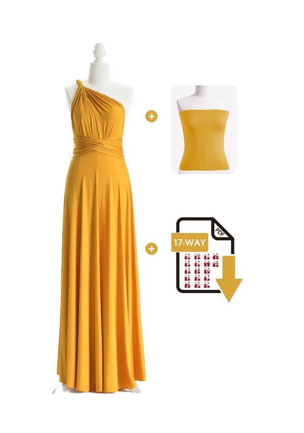 72Styles Mustard Yellow Multiway Infinity Dress Free Bandeau and Tutorials