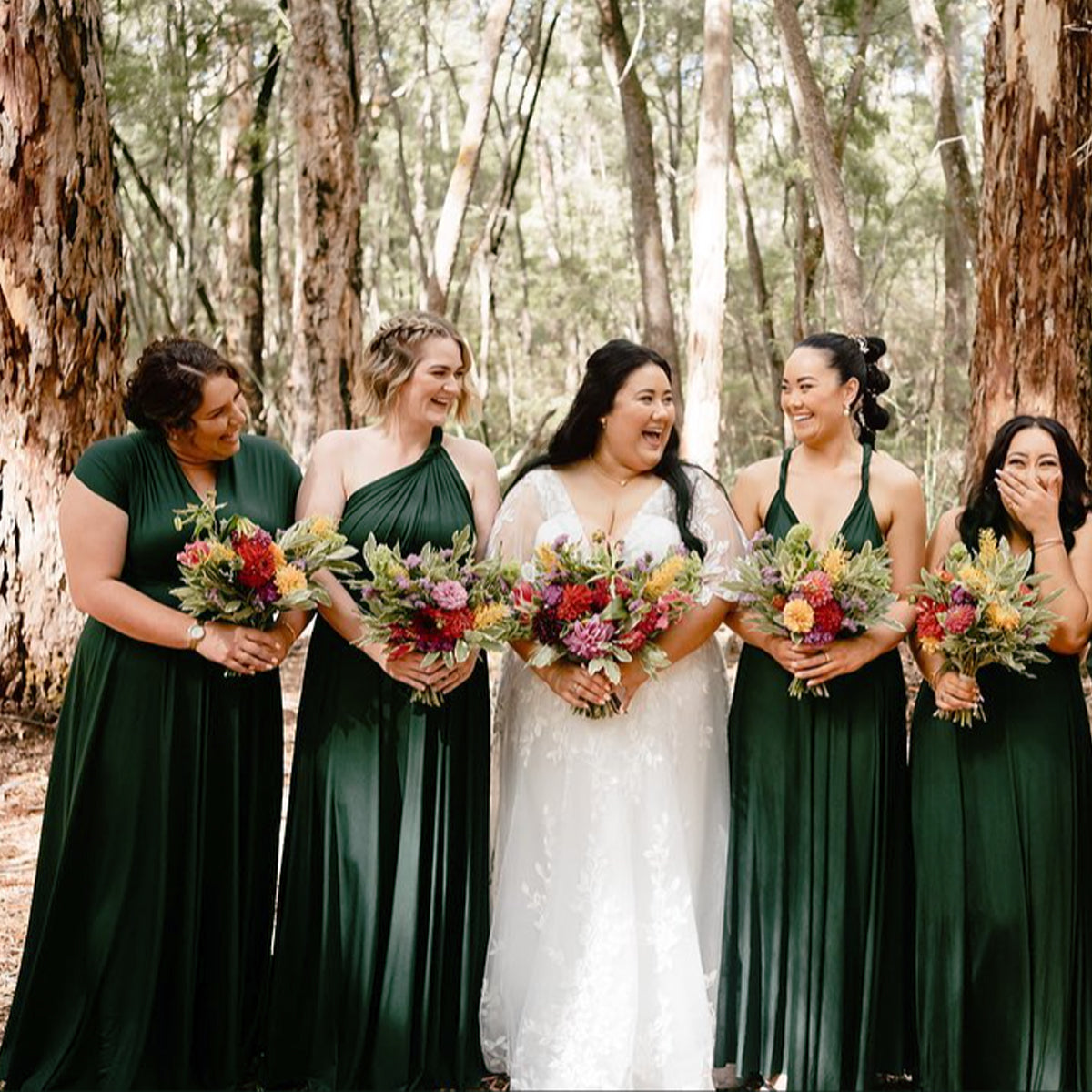 72Styles dark green infinity dress
