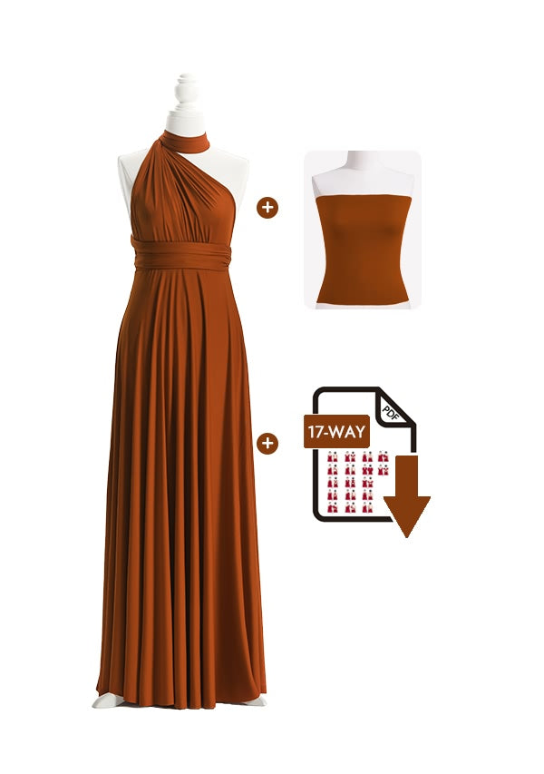 72Styles Burnt Orange Multiway Infinity Dress Free Bandeau and Tutorials