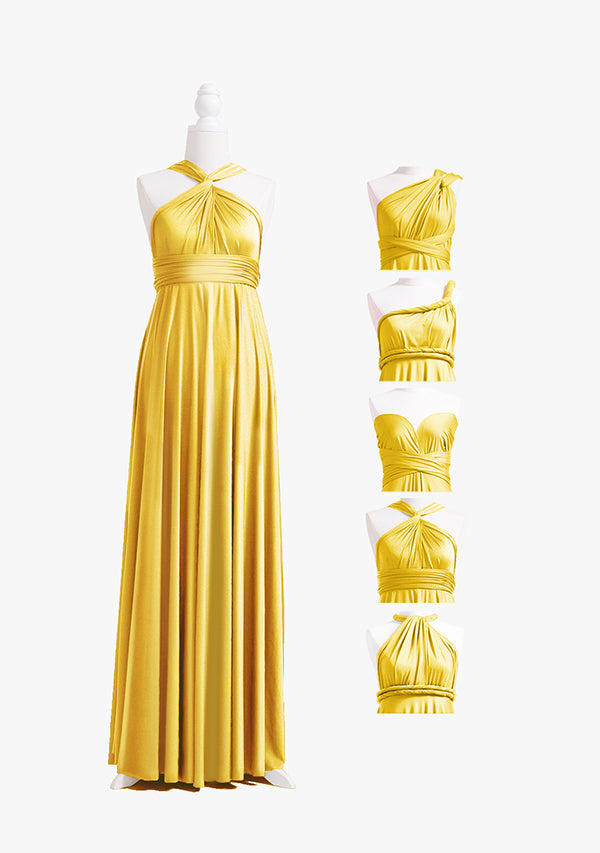 Gold Yellow Long Multiway Convertible Infinity Dress